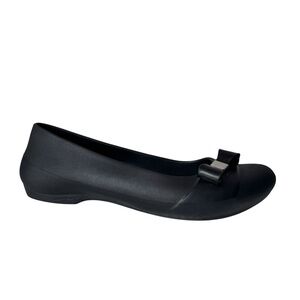 Crocs Gianna Black Bow Ballet Flats Slip On Comfort Shoe Women's Size 7